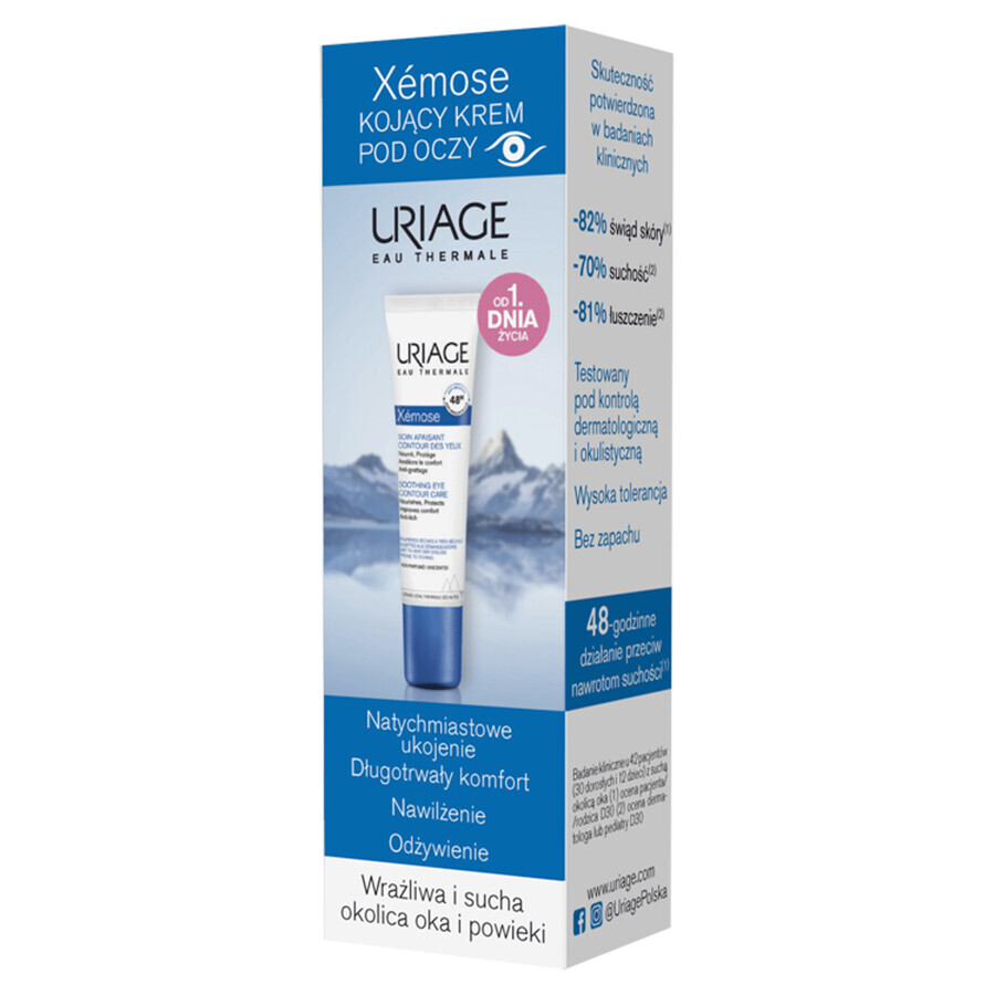 Uriage Xemose, soothing eye cream, 15 ml