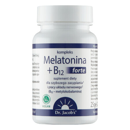 Jacob's Melatonin + B12 Complex Forte, 90 comprimés