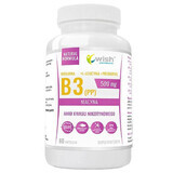 Wish Vitamine B3 (PP) Niacine 500 mg + Prébiotique + L-Leucine Vege, 60 gélules