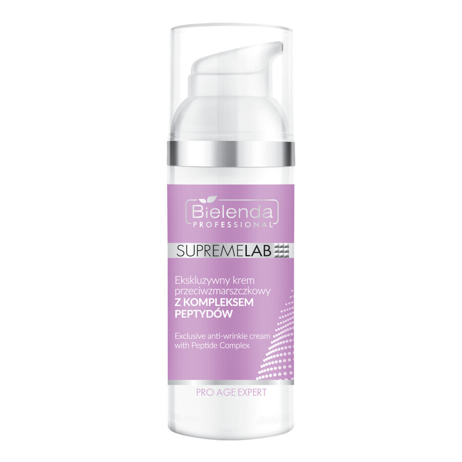 Bielenda Professional SupremeLAB Pro Age Expert, exclusiva crema facial antiarrugas con complejo peptídico, 50 ml