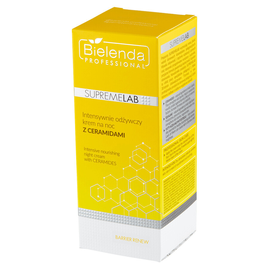 Bielenda Professional SupremeLAB Barrier Renew, crème de nuit intensive et nourrissante aux céramides, 50 ml