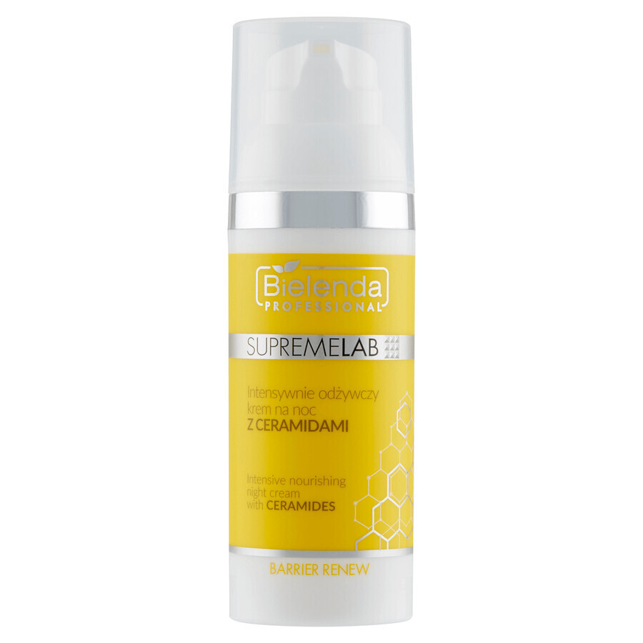 Bielenda Professional SupremeLAB Barrier Renew, crème de nuit intensive et nourrissante aux céramides, 50 ml