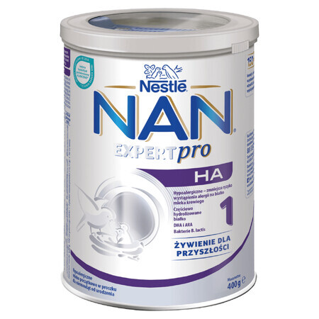 Nestlé NAN Expertpro HA 1, lait infantile hypoallergénique pour bébés dès la naissance, 400 g