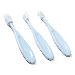 BabyOno, brosses à dents pour bébés et enfants, 550/02, bleu, 3 pièces