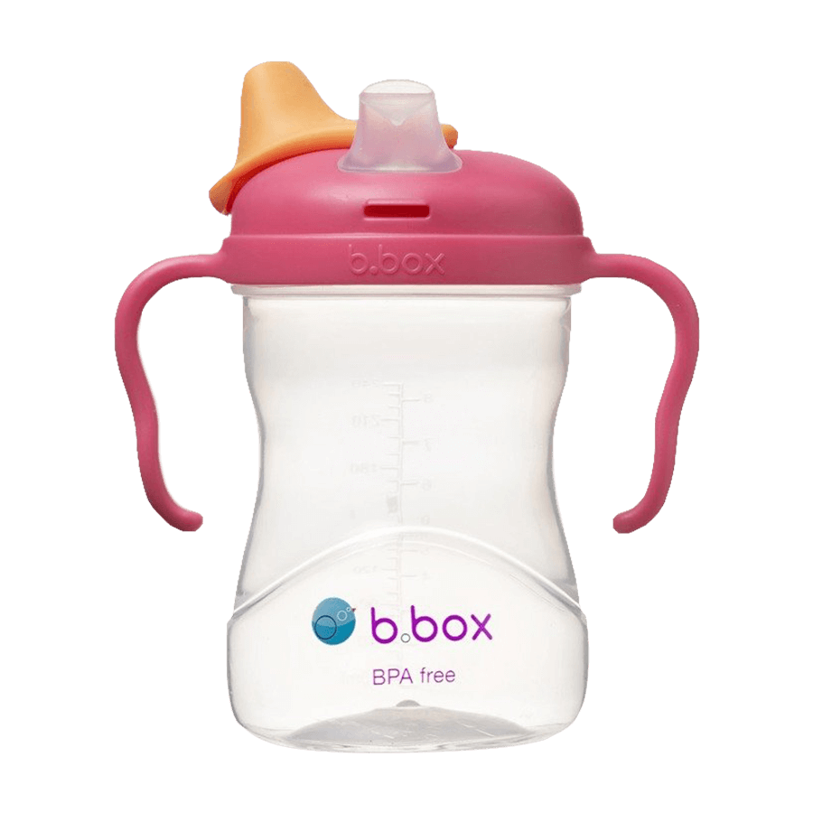 B.Box, gobelet d'apprentissage de la boisson, set 4 en 1, framboise, à partir de 4 mois, 240 ml