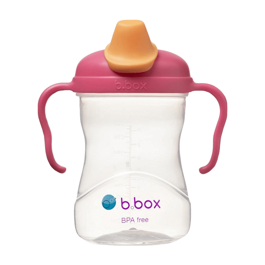 B.Box, gobelet d'apprentissage de la boisson, set 4 en 1, framboise, à partir de 4 mois, 240 ml