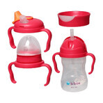 B.Box, gobelet d'apprentissage de la boisson, set 4 en 1, framboise, à partir de 4 mois, 240 ml