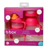 B.Box, gobelet d'apprentissage de la boisson, set 4 en 1, framboise, à partir de 4 mois, 240 ml