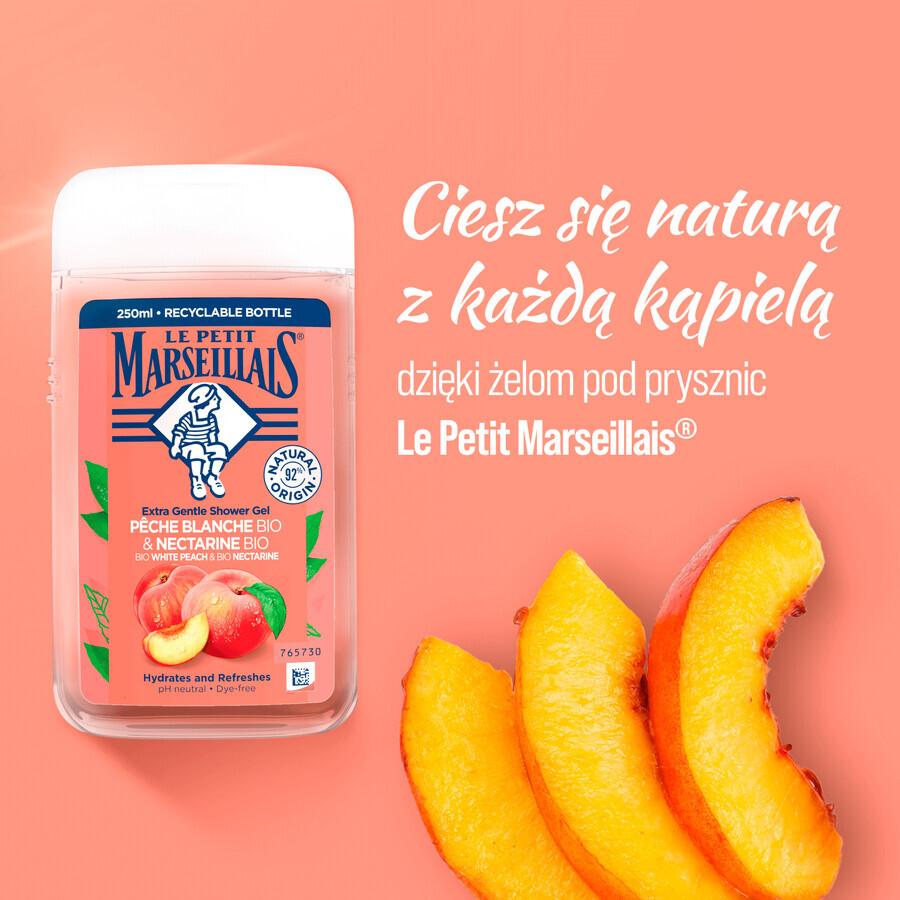 Le Petit Marseillais, delicate shower gel, white peach and BIO nectarine, 250 ml