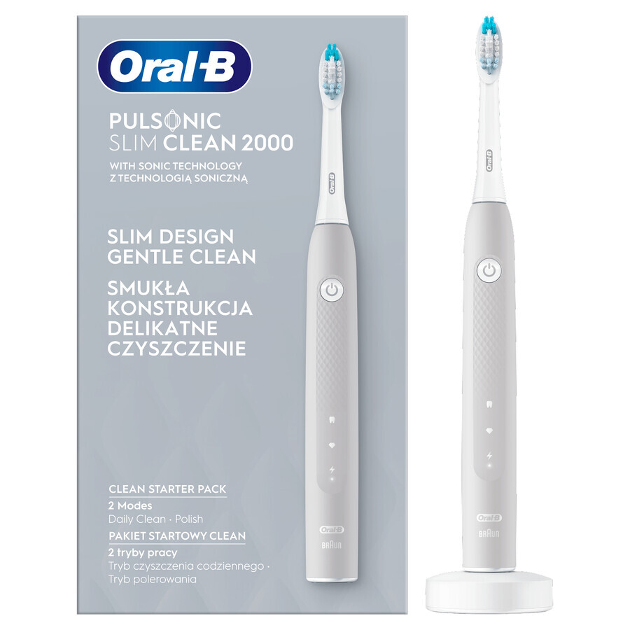 Oral-B Pulsonic Slim Clean 2000 White, brosse à dents électrique sonique