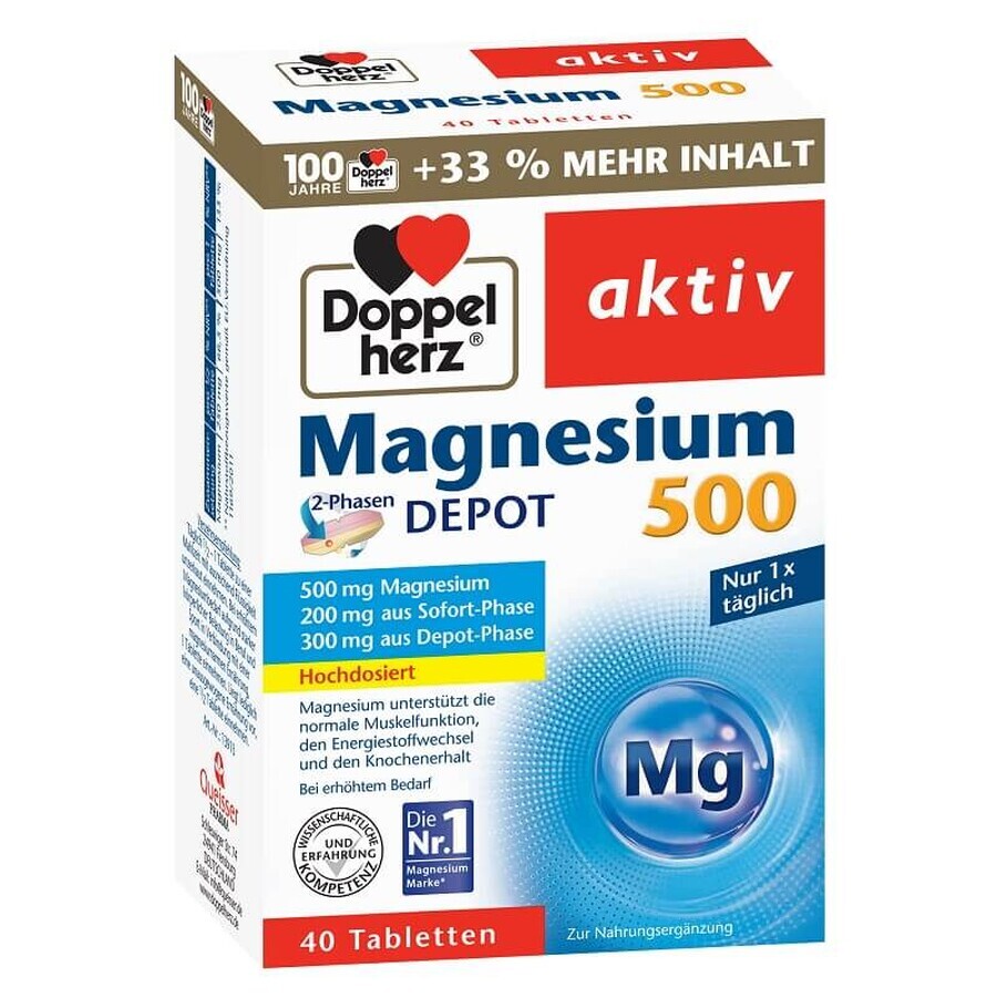 Magnesium 500 mg, 30 + 10 Tabletten, Doppelherz Bewertungen