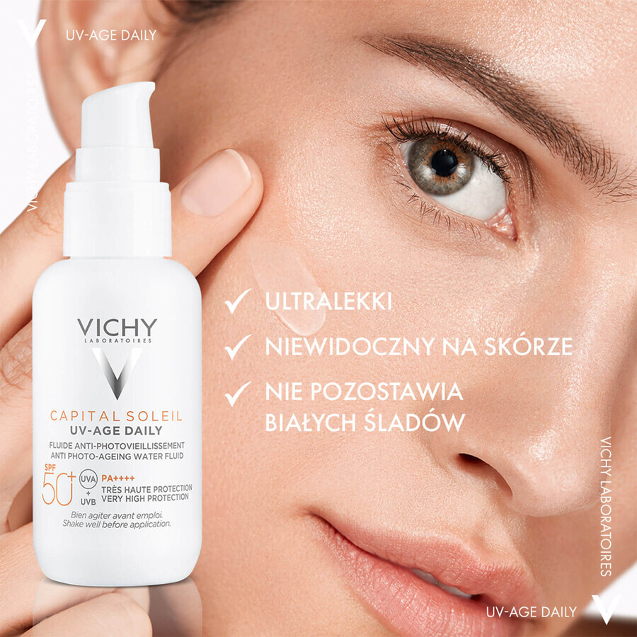 Vichy Capital Soleil UV-Age Daily, fluide anti-photo-âge, SPF 50+, 40 ml