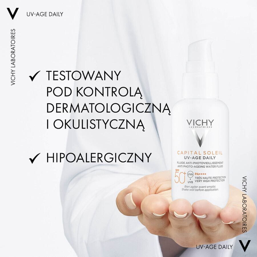 Vichy Capital Soleil UV-Age Daily, fluide anti-photo-âge, SPF 50+, 40 ml