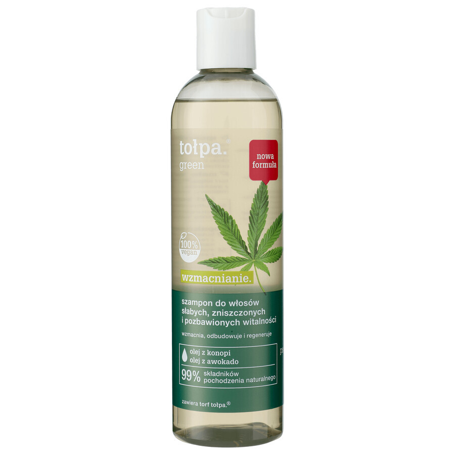 Tołpa Green Strengthening, champú para cabello débil, dañado y sin vida, 300 ml