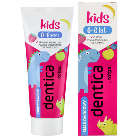 Dentica Kids, dentifrice pour enfants 0-6 ans, goût fruits, 50 ml