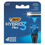 BIC Flex 3 Hybrid, recharges interchangeables, 4 pièces