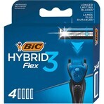 BIC Flex 3 Hybrid, recharges interchangeables, 4 pièces