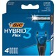 BIC Flex 3 Hybrid, recharges interchangeables, 4 pi&#232;ces