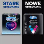 Durex Mutual Pleasure, Kondome mit Gleitmittel für den Geschlechtsverkehr, gerippt mit Paspel, 3 Stück