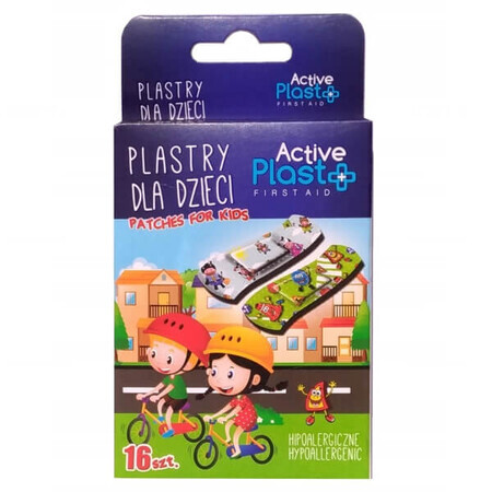 ActivePlast, plasters for children, hypoallergenic, 7 cm x 2 cm, 16 pieces