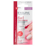 Eveline Cosmetics Nail Therapy, conditionneur de couleur pour les ongles 6in1, français, 5 ml