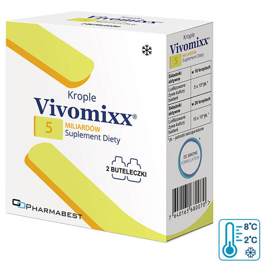 Vivomixx Gouttes 5 milliards, 2 x 5 ml