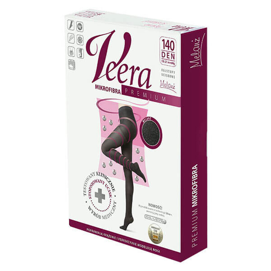 Veera Premium, Collant de compression en microfibre, 140 den, taille 5, melange