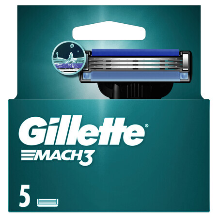 Gillette Mach 3, cartouches de remplacement, 5 pièces