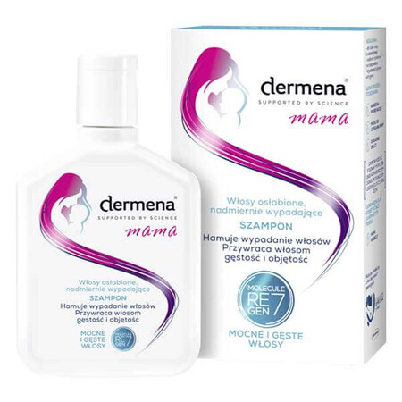 Dermena Mama, Shampooing fortifiant pour les cheveux affaiblis et excessivement tombants, 200 ml