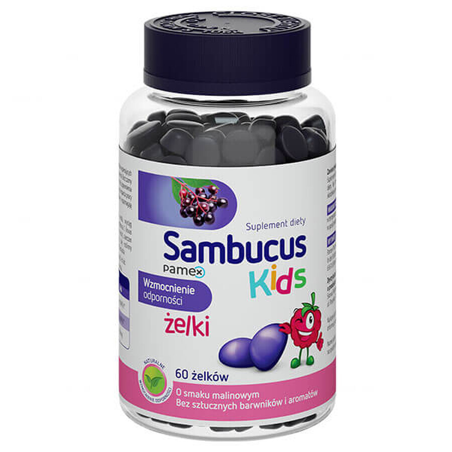 Gel Sambucus Kids, goût framboise, 60 pièces