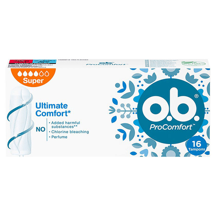 O.B. ProComfort, tampons hygiéniques, Super, 16 pièces