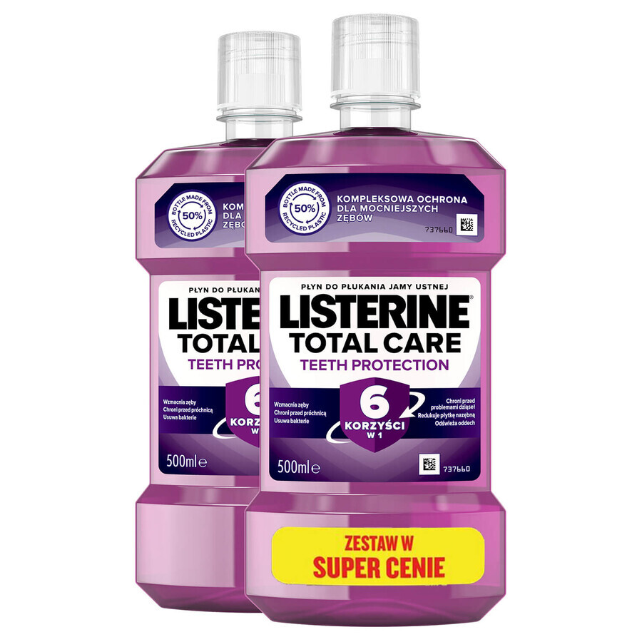 Set Listerine Total Care, mondwater, 2 x 500 ml