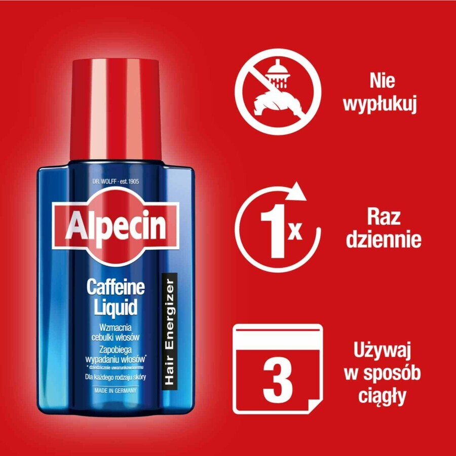 Alpecin Coffein Lichid împotriva căderii părului , 200 ml