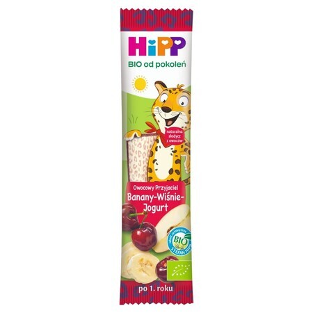 HiPP Fruit Friend, Bio bar, banane-cereșe-yogurt, după 1 an, 23 g