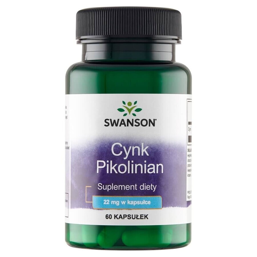 Swanson Zink Picolinat, Zink 22 mg, 60 Kapseln