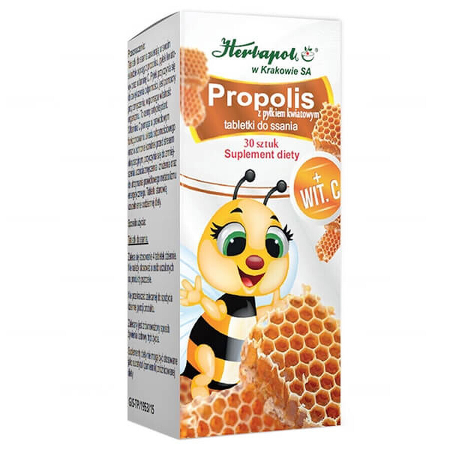 Herbapol Propolis avec pollen, 30 pastilles