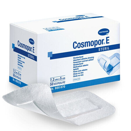 Cosmopor E, pansement chirurgical, stérile, 7,2 cm x 5 cm, 50 pcs.