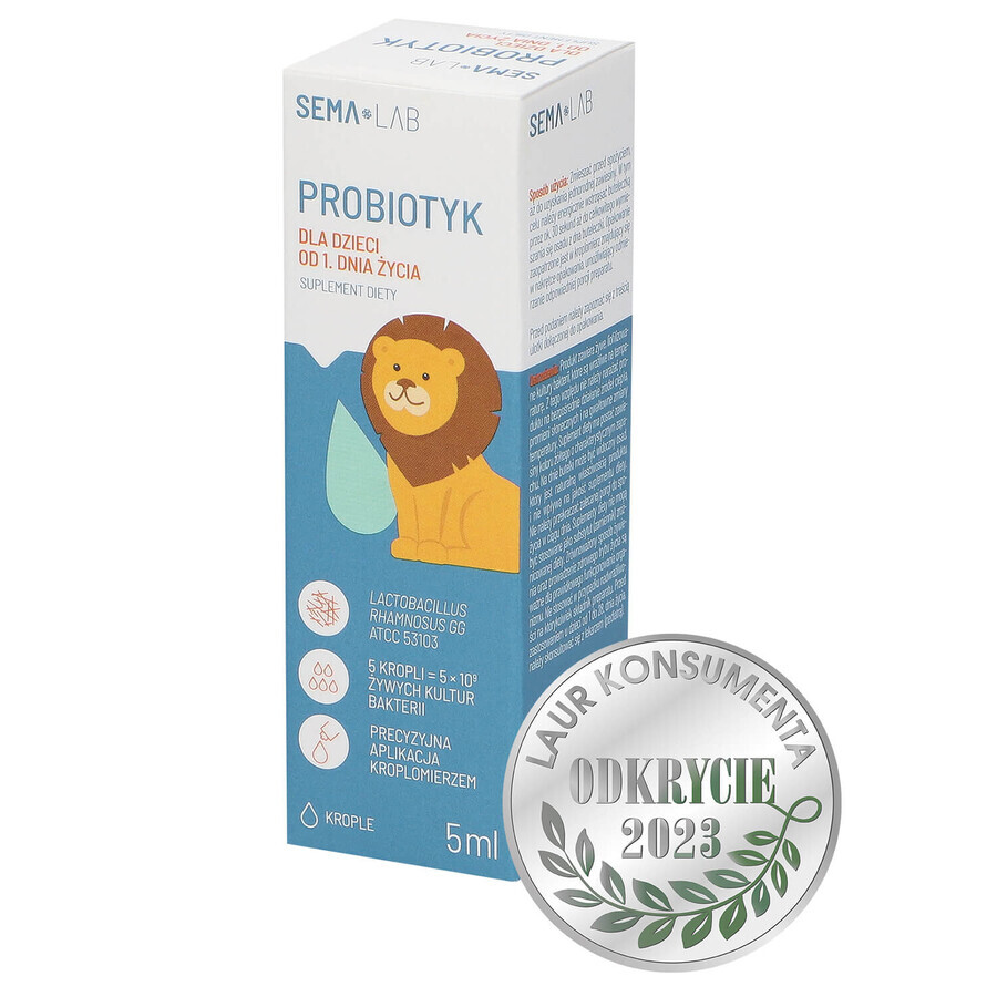 SEMA Lab Probiotique pour enfants dès le premier jour, gouttes, 5 ml