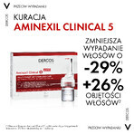 Vichy Dercos Aminexil Clinical 5, traitement de la chute des cheveux pour les femmes, 6 ml x 21 ampoules