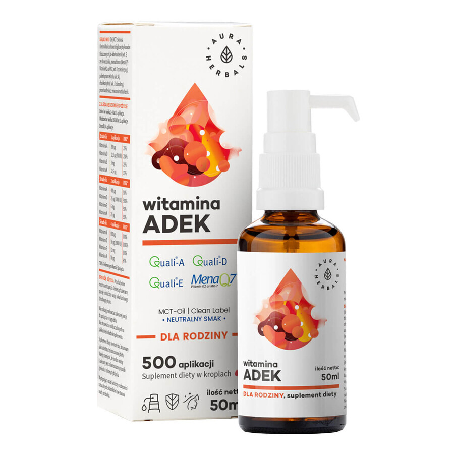 Aura Herbals Vitamin ADEK for the Family, gouttes, 50 ml