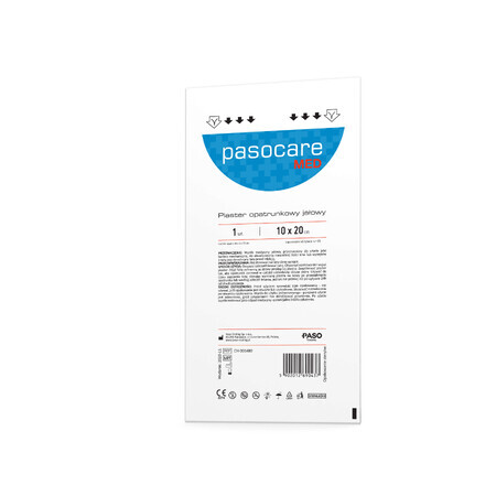 Pasocare Med, pansement plâtre, stérile, 10 cm x 20 cm, 1 pièce