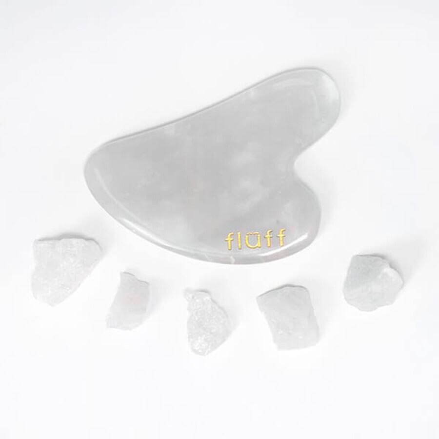 Fluff, pierre Gua Sha pour massage facial, quartz naturel