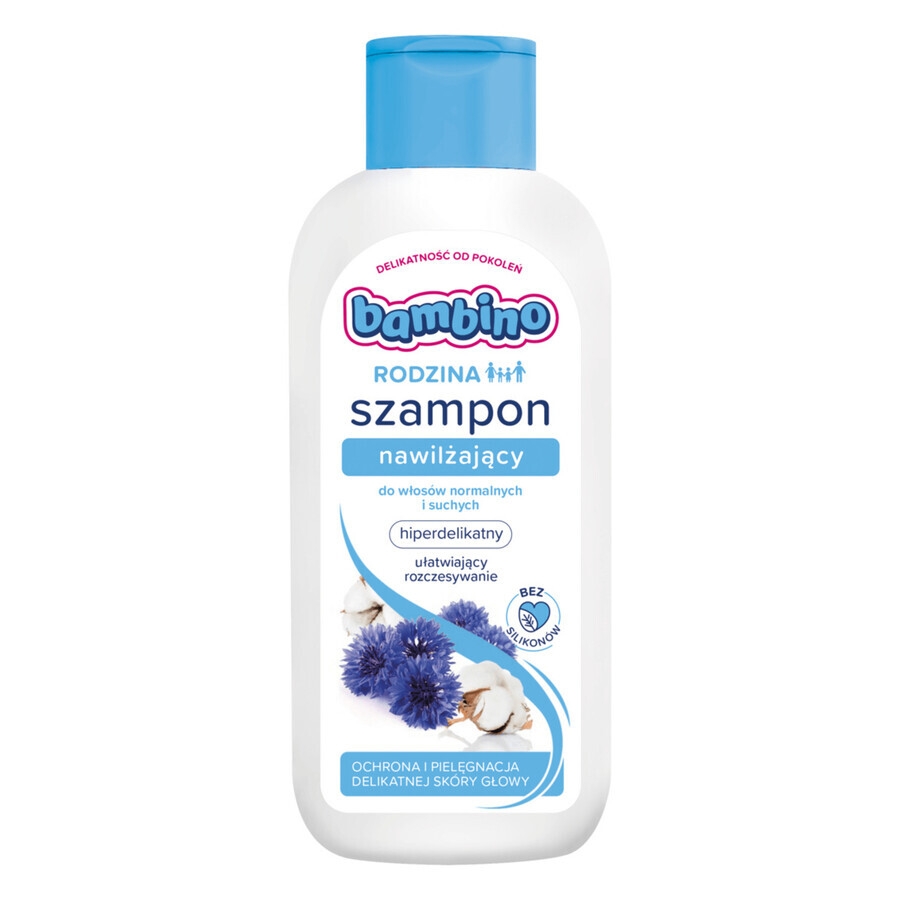 Bambino Family, shampooing hydratant pour cheveux normaux et secs, hyperdélicats, dès 3 ans, 400 ml