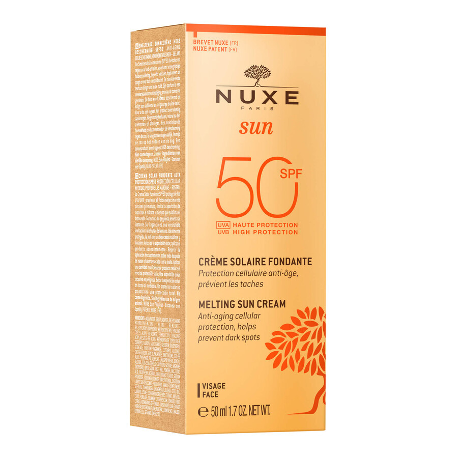 Nuxe Sun, crème solaire délicieuse pour le visage, SPF 50, 50 ml