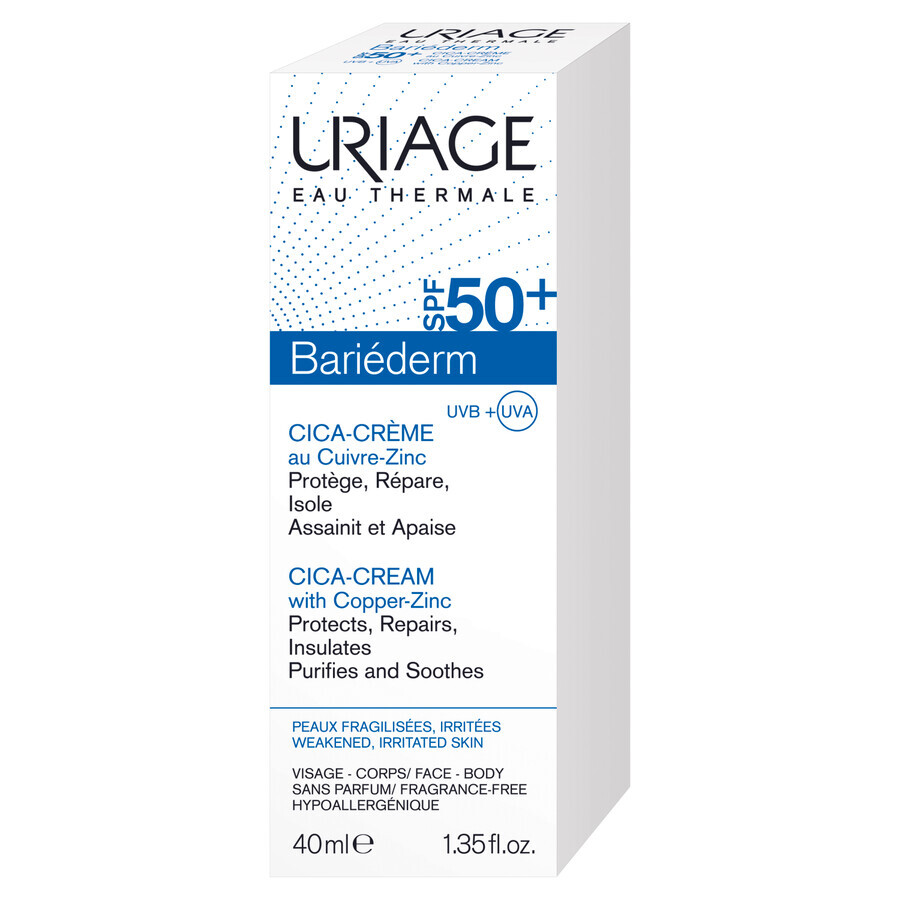 Uriage Bariederm, Cica, cream SPF 50+, 40 ml