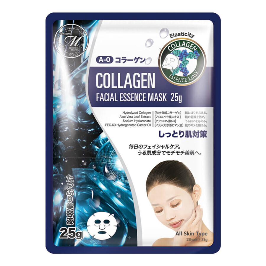 Masque d'élasticité au collagène naturel, 25g, Mitomo