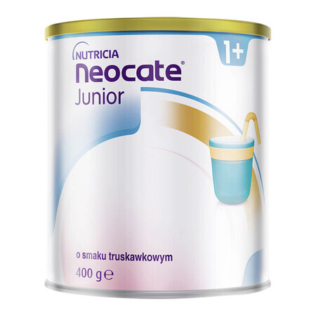 Neocate Junior, voor kinderen met koemelkeiwitallergie en complexe intolerantie, na 1 jaar, aardbeiensmaak, 400 g