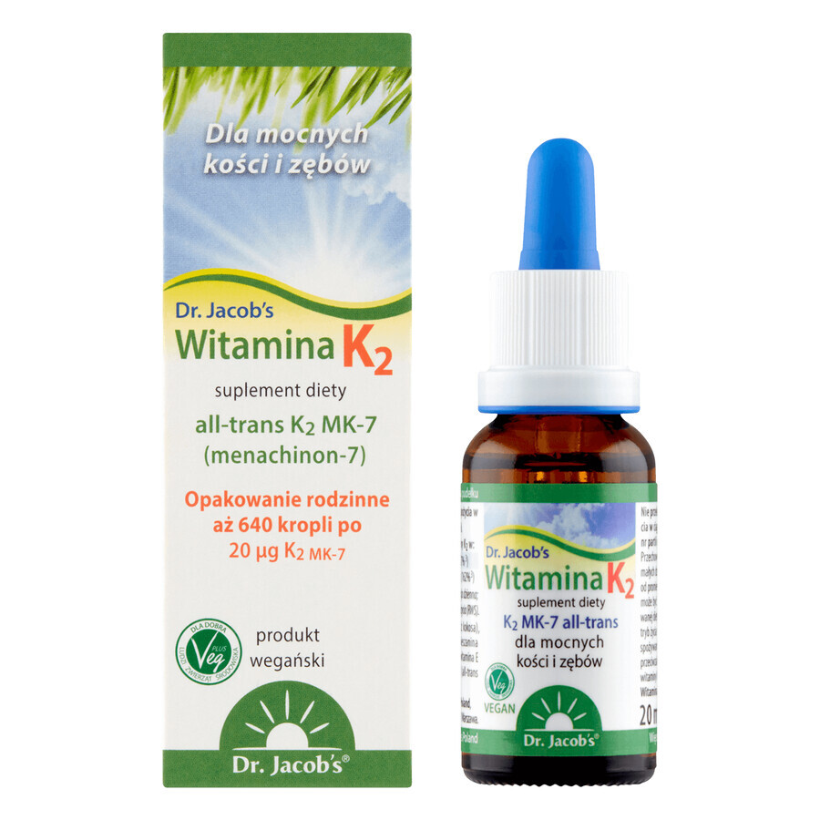 Dr. Jacob's Vitamin K2 MK-7 drops, 20 ml