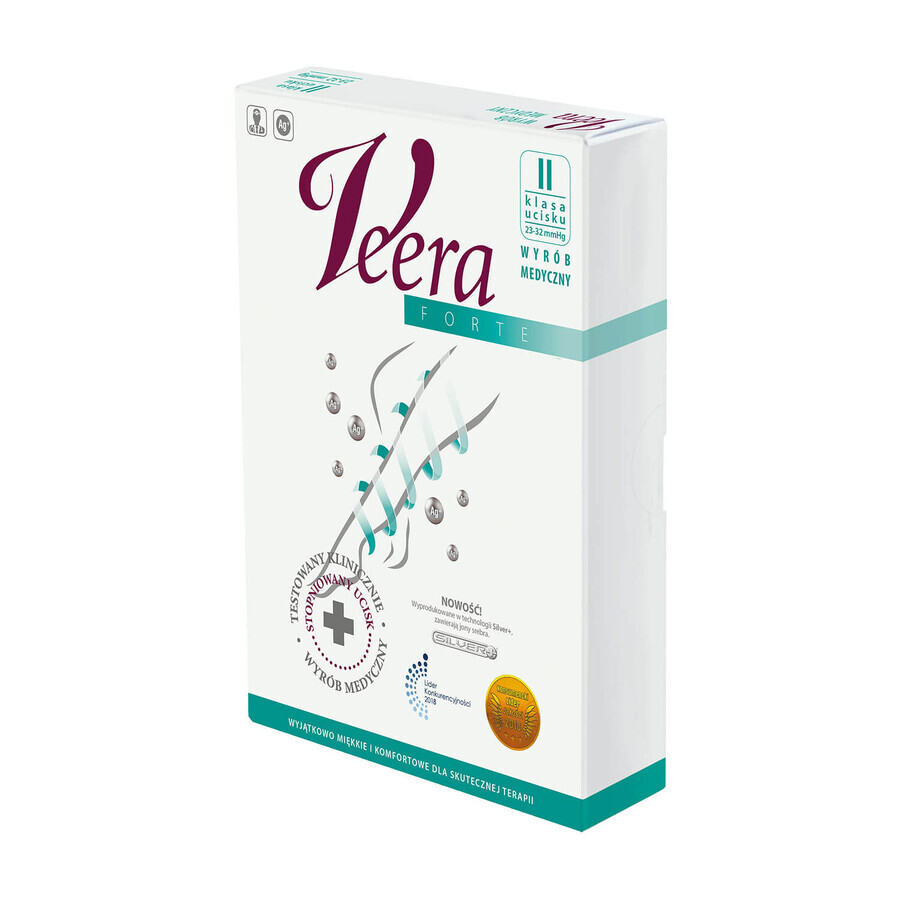 Veera Forte, collant a compressione lunga, compressione di classe II, punte chiuse, taglia 3, nero