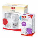 NUK, tire-lait électrique biphasé, Luna, 1 pièce + coussinets, Ultra Dry, 30 pièces